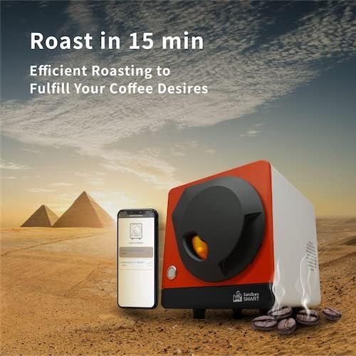  Sandbox Smart R1+C1, Home Coffee Roaster Machine with Coffee Bean Cooler - Electric Direct Fired Coffee Roasting for Smart Home Use, Delivered via The App. 110V (Red)