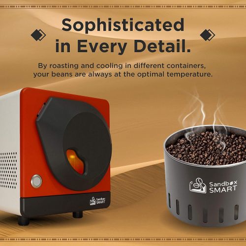  Sandbox Smart R1+C1, Home Coffee Roaster Machine with Coffee Bean Cooler - Electric Direct Fired Coffee Roasting for Smart Home Use, Delivered via The App. 110V (Red)