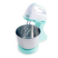 SANDM Heavy Duty Stand Mixer Electric Mixer with Bowl, Portable Hand Mixer Electric Hand Mixers for Kitchen Stainless Steel Whisks 7-Speed Settings-Sky Blue