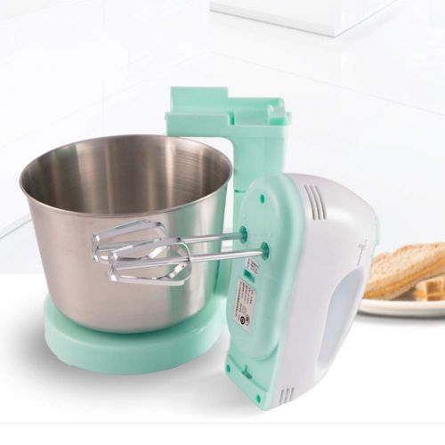  SANDM Heavy Duty Stand Mixer Electric Mixer with Bowl, Portable Hand Mixer Electric Hand Mixers for Kitchen Stainless Steel Whisks 7-Speed Settings-Sky Blue