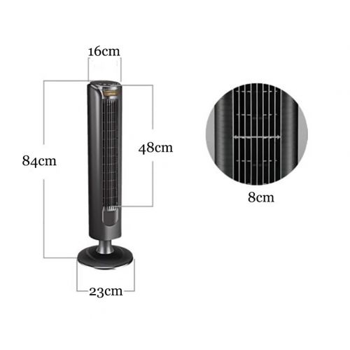  SANDM Desktop Silent Tower fan, Home Air conditioner fan Shaking head fan Energy-saving Leafless fan Portable Air cooler-Black