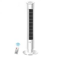 SANDM Vertical floor fan Air conditioner fan,Household Timing Fragrance Leafless Silent fan Intelligent remote control Evaporative coolers-White