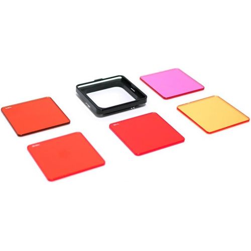  SANDMARC Aqua Filter: Tauchen Filter fuer GoPro Super Suit - Hero 7/6 / 5 - Rot, Magenta und Gelb Filter Set - Tauchen und Schnorchel Zubehoer - 5 Pack