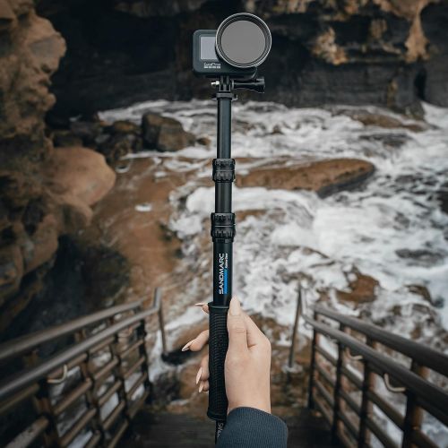  SANDMARC Pole - Compact Edition: 10-25 Waterproof Pole (Selfie Stick) for GoPro Hero 10, 9, 8, Max, 7, 6, 5, 4, Session, 3+, 3, 2, HD & Osmo Action