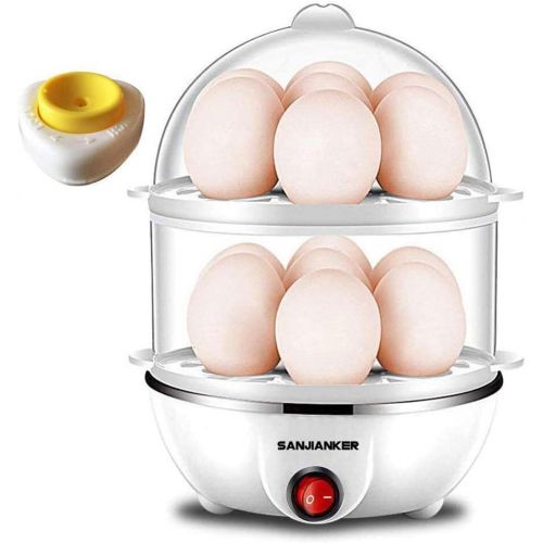  [아마존베스트]SANJIANKER XB-EC06 14 Egg Capacity Egg Cooker,350W Electric Egg Maker,Egg Steamer,Egg Boiler,Egg Cooker With Automatic Shut Off, Egg Cooker with Egg Piercer,White