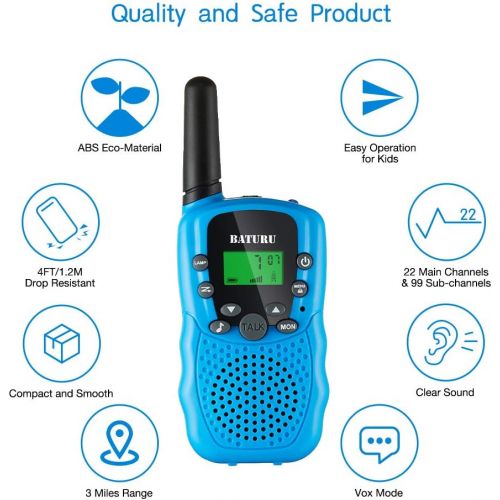  [아마존 핫딜] [아마존핫딜]SANJOIN Walkie Talkies for Kids, 22 Channels 2 Way Radios Walkie Talkies with Backlit LCD Flashlight, Up to 3 Mile Range Kids Walkie Talkies for Outside Adventures, Camping, Hiking