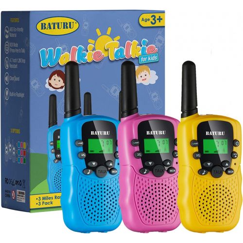  [아마존베스트]SANJOIN Walkie Talkies for Kids, 22 Channels 2 Way Radios Walkie Talkies with Backlit LCD Flashlight, 3 Mile Range Kids Walkie Talkies for Outside Adventures, Camping, Hiking - 3 P