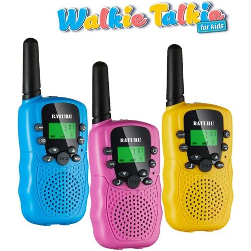  [아마존베스트]SANJOIN Walkie Talkies for Kids Toys 22 Channels 2 Way Radio Toy 3 KM Long Range with Backlit LCD Flashlight, Best Gifts for 3-12 Year Old to Outside Adventures, Camping, Hiking(3 Pack)