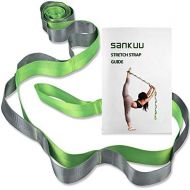 SANKUU Yoga Strap, Multi-Loop Strap, 12 Loops Yoga Stretch Strap, Nonelastic Stretch Strap for Physical Therapy, Pilates, Dance and Gymnastics with Carry Bag