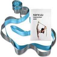 [아마존베스트]SANKUU Yoga Strap Multi Loop 12 Loops Yoga Stretch Strap Non Elastic Stretch Strap for Physical Therapy, Pilates, Dance and Gymnastics with Carry Bag