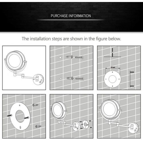  Sanliv 8.5 Inch LED Lighted Makeup Mirror, Wall Mount Two Sided Vanity Shaving Mirror with 7x Magnification, Brushed Nickel