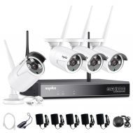 SANNCE 4-Channel AHD1080P DVR Recorder Surveillance Camera System with 4x2.0MP Metal Home Security Camera,100FT Night Vision, Email Alarm, Phone Access, No Hard Drive