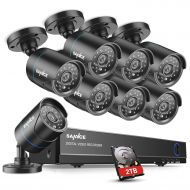 SANNCE 8CH 1080P Lite 5-in-1 TVI DVR Security System and 8 HDTVI 720P Bullet CCTV Cam with 66ft Night Vision, Email Alert, Phone Remote Access, 2TB Hard Drive Included