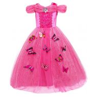 SANNYHHOOT Girls Princess Dress up Costume Blue Butterfly Party Dresses for Halloween Christmas