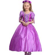 SANNYHHOOT Girls Purple Princess Dress up Cosplay Fancy Party Outfit Costume for Christmas Halloween
