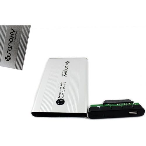  SANOXY USB 2.0 External 2.5-Inch HDD Enclosure Case for Laptop, PC, Mac (SATA SILVER)