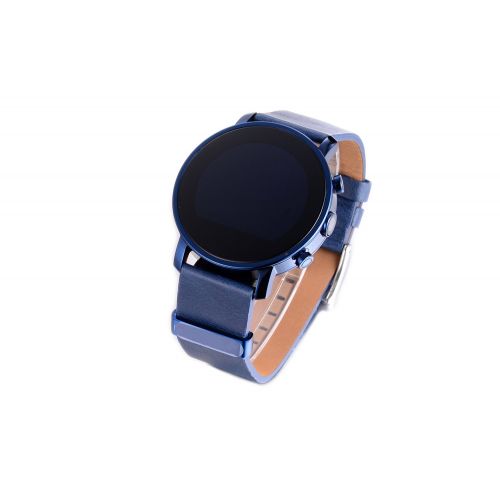  SANOXY Sanoxy SNX-RL Round Smartwatch for AppleAndroid Devices with Nano SIM, 8G RAM, 2.0 MP Camera, Genuine Leather Band-Blue Leather wBlue Watch Frame