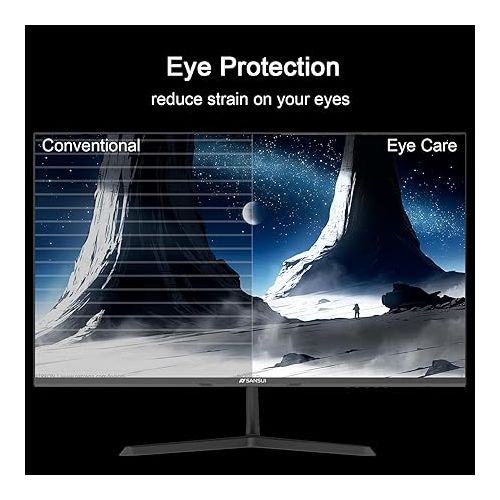  SANSUI 27 Inch Monitor, IPS 100Hz Computer Monitor Full HD 1920 x 1080P with HDMI VGA Interface Eye Care Frameless 100 x 100mm VESA (ES-27X3AL, HDMI Cable Included)