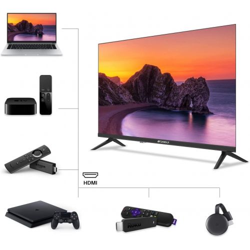  Sansui 32-Inch 720p HD LED Smart Android TV Google Assistant Voice Control, Screen Share, HDMI, WiFi, USB Bundle with HDMI Cable and Accessories S32V1HA (Android 11 OS)