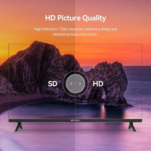  Sansui 32-Inch 720p HD LED Smart Android TV Google Assistant Voice Control, Screen Share, HDMI, WiFi, USB Bundle with HDMI Cable and Accessories S32V1HA (Android 11 OS)