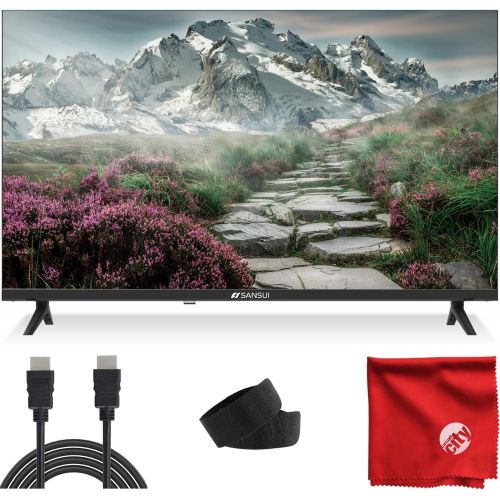  Sansui 32-Inch 720p HD LED Smart Android TV Google Assistant Voice Control, Screen Share, HDMI, WiFi, USB Bundle with HDMI Cable and Accessories S32V1HA (Android 11 OS)