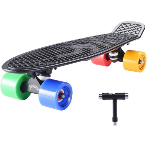  SANVIEW Complete 22 Inch Mini Cruiser Skateboard for Youths Beginners or Kids