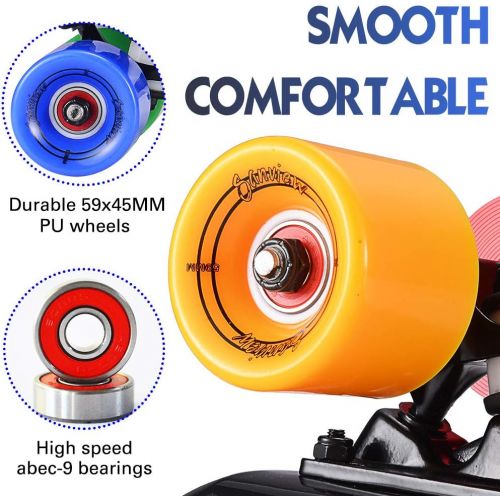  SANVIEW Complete 22 Inch Mini Cruiser Skateboard for Youths Beginners or Kids