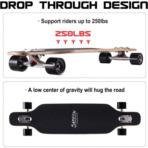  SANVIEW 39 Drop Through Longboard Skateboard Cruiser for Beginners