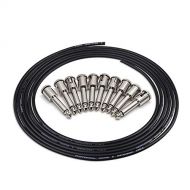 GET Music DIY Guitar Pedal Patch Cable Solder-free Pedal Board Copper Cable Kit Set 10ft 10 Straight Audio Solderless 6.35 Mono Plugs For Effect Pedal