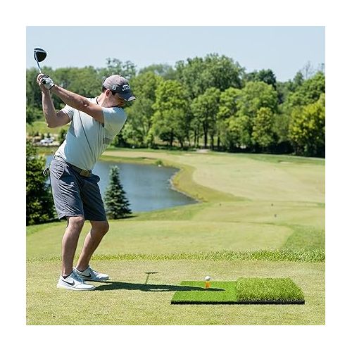  SAPLIZE Foldable Golf Hitting Mat, Portable Golf Practice Grass Mat for Indoor/Outdoor, Anti-Deformation