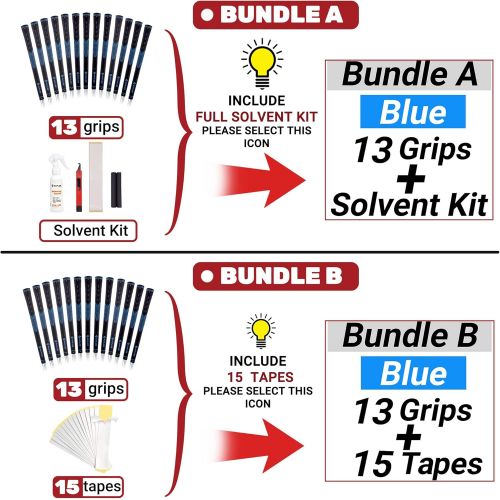  SAPLIZE 13 Golf Grips, Bundle A(Include Full Regripping Kit), Bundle B(Include 15 Tapes), 4Colors Available, Standsize/Midsize, Anti-Slip Rubber Golf Club Grips