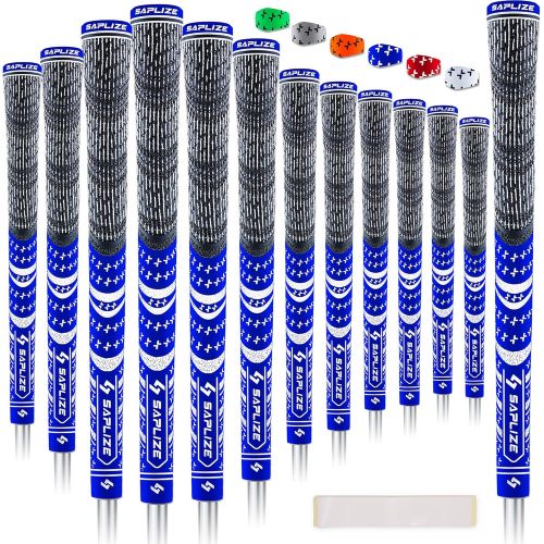  SAPLIZE 13 Golf Grips, Bundle A(with Full Regripping Kit), Bundle B(with 15 Tapes), 6 Colors Optional, Standard/Midsize, MultiCompound Hybrid Golf Club Grips