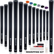 SAPLIZE Golf Grips, 6 Pure Colors Available, 13 Grips with Tapes or 13 Grips with Solvent Kit, Standard/Midsize Anti-Slip Rubber Golf Club Grips