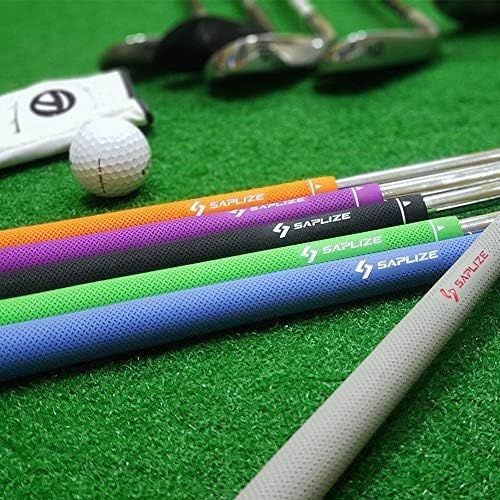  SAPLIZE Golf Grips, 6 Pure Colors Available, 13 Grips with Tapes or 13 Grips with Solvent Kit, Standard/Midsize Anti-Slip Rubber Golf Club Grips