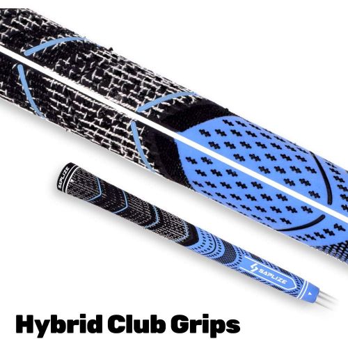  SAPLIZE 13 Golf Grips，4 Colors Available, with Tapes or with Sovlent Kit, Compound Hybrid Rubber Golf Club Grips, Standard/Midsize