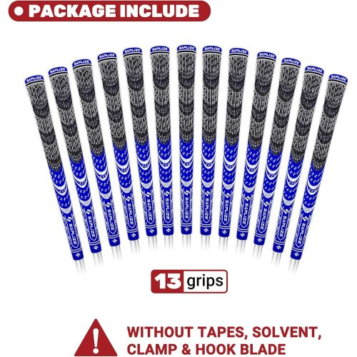  SAPLIZE Golf Grips, Choose Between 13 Grips and 13 Grips with Full Regripping Kit, 6 Colors Optional, Standard/Midsize, All Weather Multi Compound Hybrid Golf Club Grips