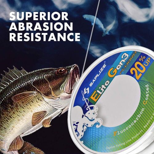  [아마존베스트]SAPLIZE Fluorocarbon Single String Fishing Line, 100/275M, 2.7KG-10KG Super Abrasion Resistance, Low Stretch, Easy Casting Fishing Line Series.