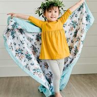 SARANONI Saranoni Soft 4-Layer Bamboo Muslin Quilt Toddler Blanket, 47 x 47 Bamboo + Cotton Blanket (Meadowlark Floral)