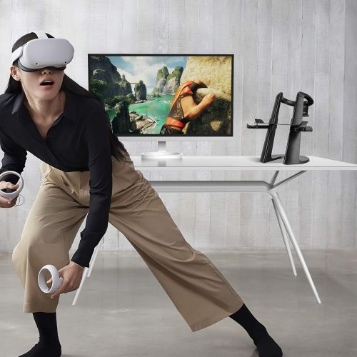  [아마존베스트]SARLAR VR Stand, Display Holder for Oculus Quest 2/ Quest/ Rift S/ Valve Index Headset and Touch Controllers Accessories