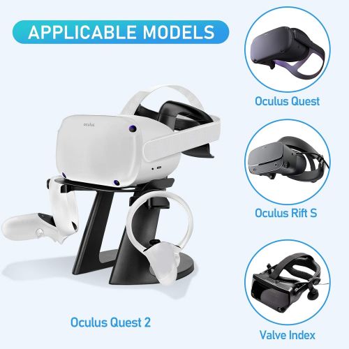  [아마존베스트]SARLAR VR Stand, Display Holder for Oculus Quest 2/ Quest/ Rift S/ Valve Index Headset and Touch Controllers Accessories