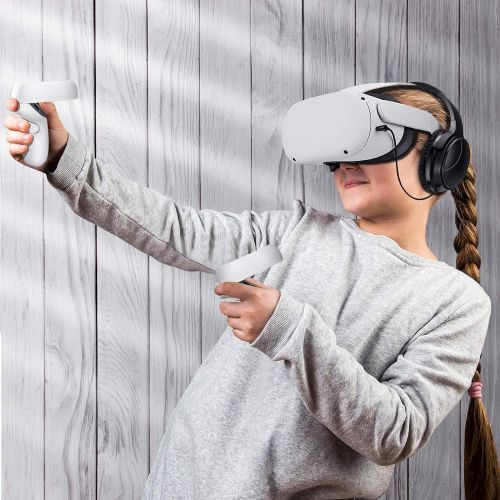  [아마존베스트]SARLAR VR Gaming Headphones for Oculus Quest 2 Headset Increase VR Immersion, Custom Length Cable, Optimized Gaming Audio Driver, Memory Protein Ear Pads Noise Isolating and Other