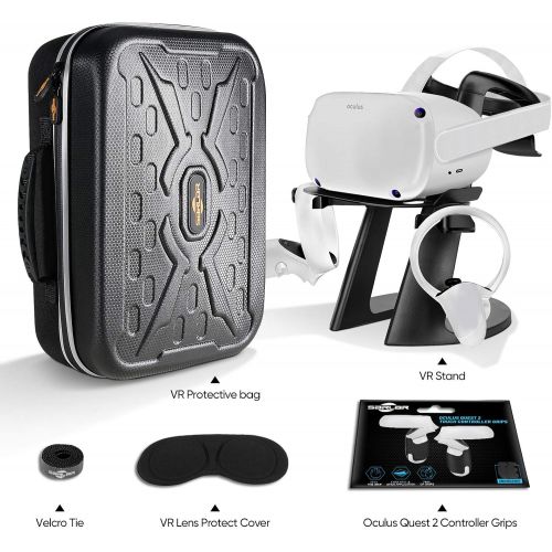  [아마존베스트]SARLAR Fashion Travel Protective Case for Oculus Quest 2 VR Gaming Headset and Tocuh Controllers Accessories Carrying Bag, Includes Multiple Oculus Quest 2 Accessories