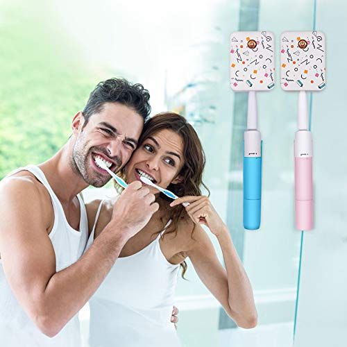  SARMOCARE Toothbrush Holder with Toothbrush Cleaning Function, Built-in Battery and Light, Portable Toothbrush Box Wall-Mounted or countertop Household, Rechargeable Storage Box. (White)