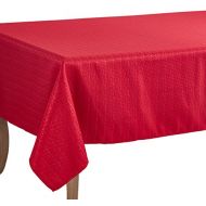 SARO LIFESTYLE 8574.R65140B Gloria Collection Stitched Design Tablecloth, 65 x 140, Red