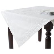 SARO LIFESTYLE 12204.I72S 1-Piece Square Tablecloth, 72-Inch, Ivory