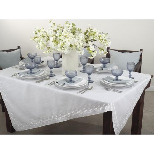  SARO LIFESTYLE 12204.I72S 1-Piece Square Tablecloth, 72-Inch, Ivory