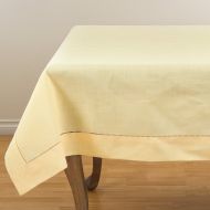 SARO LIFESTYLE 6303.Y72S Tablecloth with Hemstitched Border Rochester Collection 72 Yellow