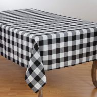 SARO LIFESTYLE Cotton Blend Buffalo Plaid Tablecloth 70 x 180 Black