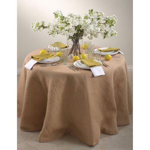  SARO LIFESTYLE 0811 Passe-Partout Tablecloths, 96-Inch, Round, Natural