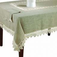 SARO LIFESTYLE 9212 Venetto Oblong Tablecloth, 65-Inch by 160-Inch, Taupe